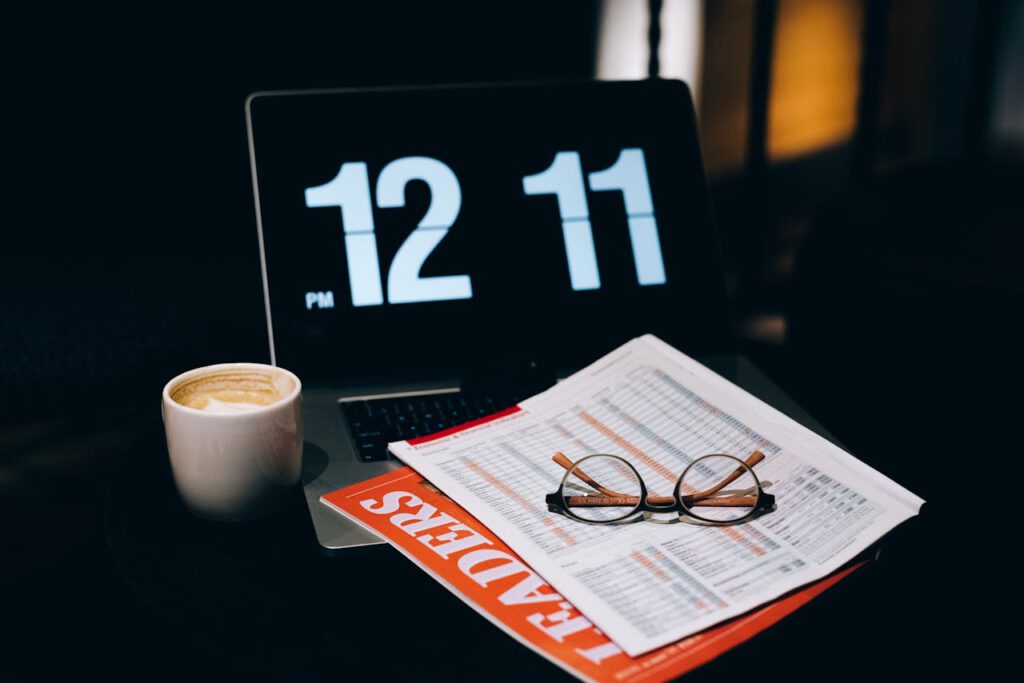 Eyeglasses on Black Laptop